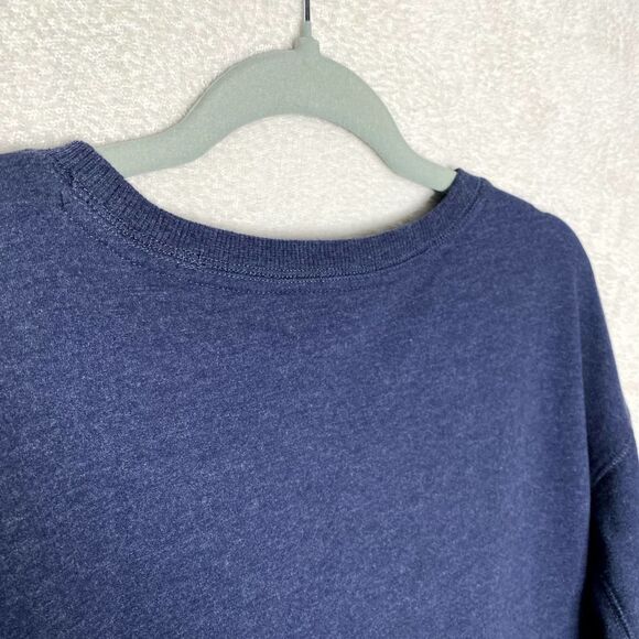 Wildfox Social Embroidered Spellout Sweatshirt Pullover Crewneck Blue Large Slit - Picture 11 of 12